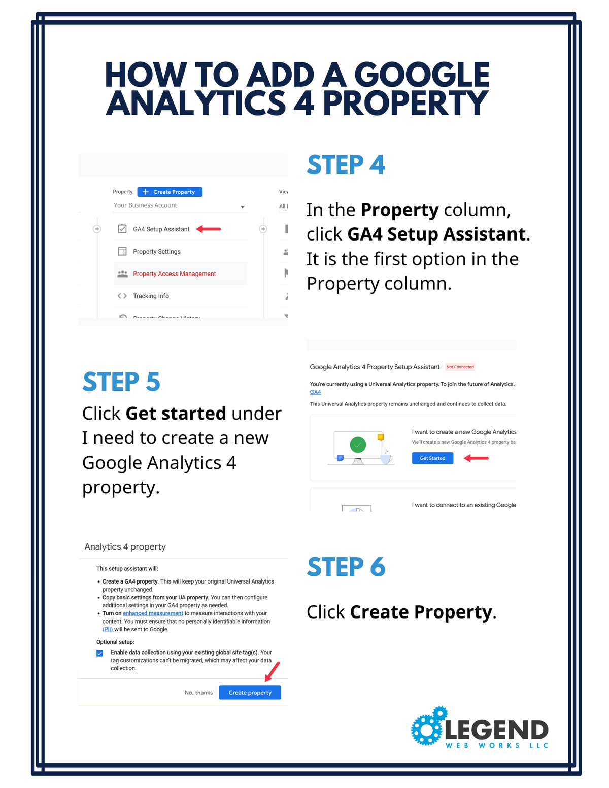 How to Add a Google Analytics 4 Property Steps 4-6